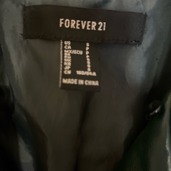 Green forever 21 faux leather jacket - Picture 2 of 2
